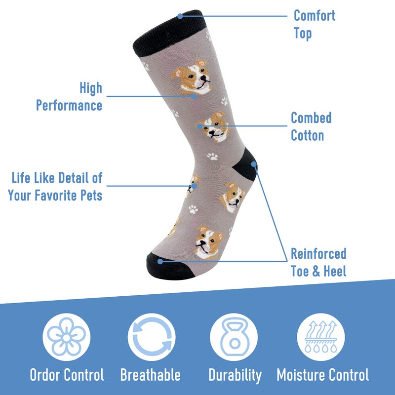E&S Pets جوارب سلالة كلاب البيتبول للجنسين من سوك دادي بواسطة E&S Pets - Image 2